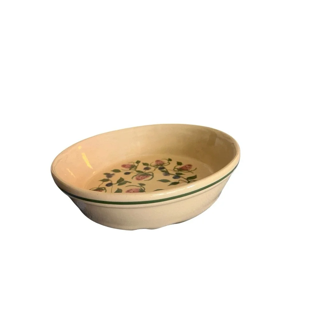 Alpine Pottery Roseville Ohio 1999 Strawberry Blueberry Stoneware Pie Dish 8
